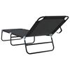 vidaXL Folding Sun Lounger Folding Black 56 x 189 x 87cm fabric