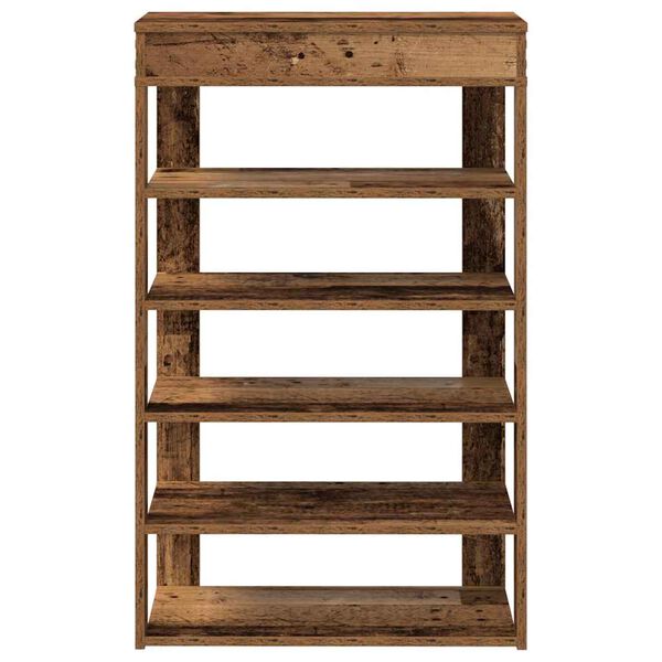 vidaXL Shoe Rack Old Wood Engineered Wood Slim Shoe Rack Rectangular