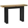 vidaXL Console Table Natural, Black Solid Pine Wood Slim Durable