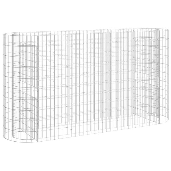 vidaXL Gabion Raised Bed Silver Galvanized iron Large Heavy Duty