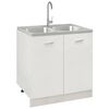 vidaXL Kitchen Sink with Double Basins Silver 31.5"x23.6"x6.1" Stainless Steel