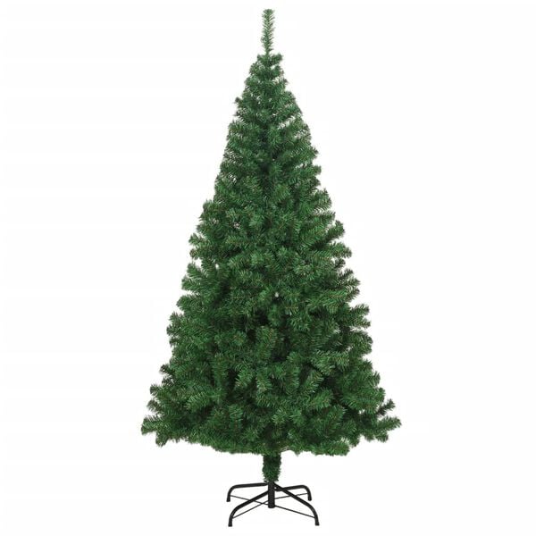 vidaXL Artificial Christmas Tree Green PVC, steel 82.7 in tall