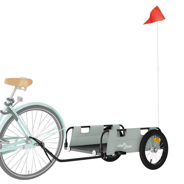 vidaXL Bike Trailer Grey Oxford Fabric and Iron