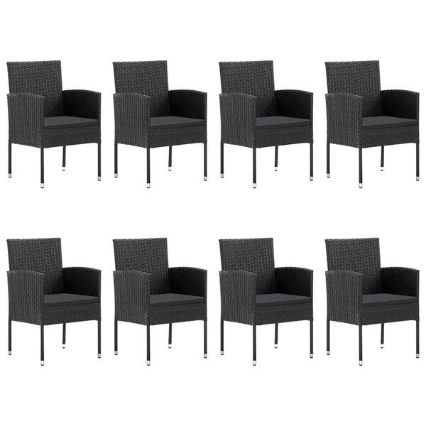vidaXL Dining Set Black