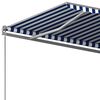 vidaXL Retractable Awning Blue and White