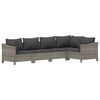 vidaXL Garden Lounge Set Gray PE rattan 5 Piece Set Modular