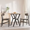 vidaXL Dining Table Natural Pine Solid Pine Wood and Powder-Coated Steel