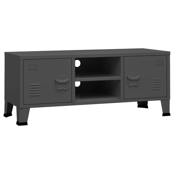 vidaXL TV Cabinet Anthracite Metal 41.3x13.8x16.5 in TV Cabinet