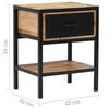 vidaXL Bedside Cabinet Solid Mango Wood 15.7"x11.8"x19.6"