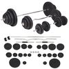 vidaXL Workout Bench with Weight Rack, Barbell and Dumbbell Set 264.6 lb