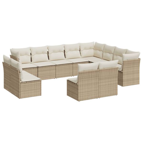 vidaXL Garden Sofa Set Beige, Cream White