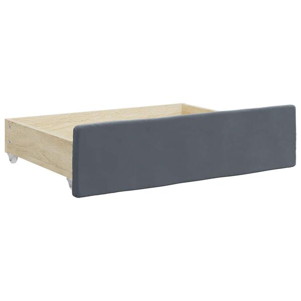 vidaXL Bed Storage Drawer Dark Grey Engineered wood, Velvet