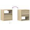 vidaXL Wall-mounted Bedside Cabinet Set of 2 Sonoma oak Engineered wood