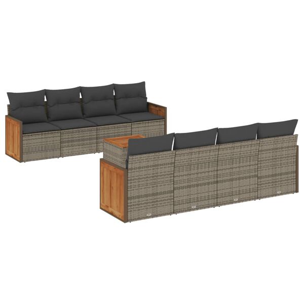 vidaXL Garden Sofa Set Grey