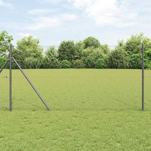 vidaXL Hexagon Fence Gray 1.2 x 100 m Steel