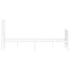 vidaXL Bed Frame White Steel Double Bed Frame Rectangular