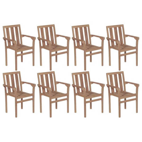 vidaXL Patio Chair Set of 8 Warm wood