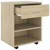 vidaXL Storage Cabinet Sonoma Oak Engineered Wood Medium Lockable Wheels