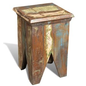 vidaXL Vintage Stool Multicolor Reclaimed solid wood Compact