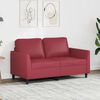 vidaXL 2-seater Sofa Wine Red Faux leather, metal, foam, textilene Compact