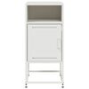 vidaXL Bedside Cabinet White Steel Compact Bedside Cabinet Rectangular