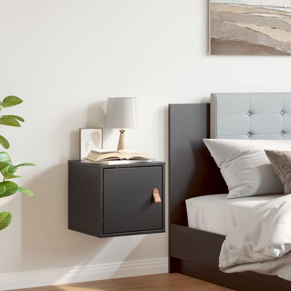 vidaXL Wall Cabinet Black Solid pine wood 12.4x11.8x11.8 in Wall Cabinet