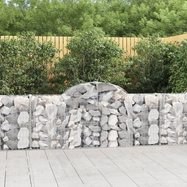 vidaXL Gabion Basket Set of 8 Silver Galvanized Iron Large Durable