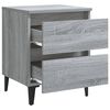 vidaXL Bed Cabinet Set of 2 Grey Sonoma Engineered wood, metal Small