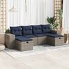 vidaXL 6 Piece Patio Sofa Set with Cushions Gray Poly Rattan