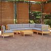 vidaXL Garden Lounge Set Grey Solid Pinewood Medium Modular
