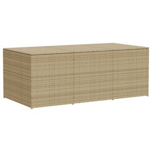 vidaXL Garden Storage Box Mix Beige PE Rattan, Powder-Coated Steel 984L