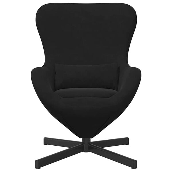 vidaXL Egg Chair Black 24.80 x 28.74 x 35.43 in Velvet