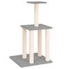 vidaXL Cat Tree Light grey Engineered wood, plush, sisal 33.7 in tall