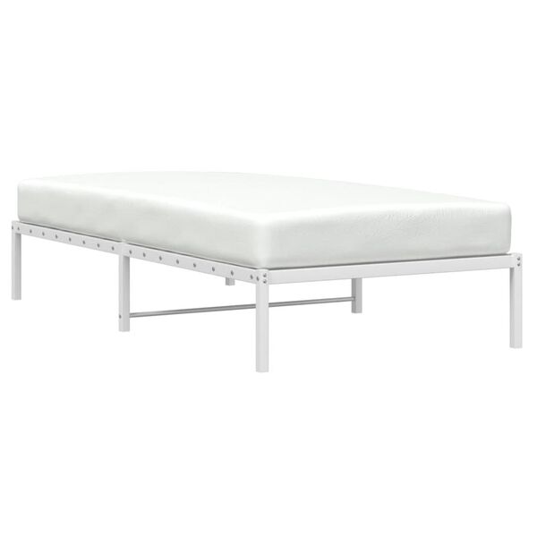 vidaXL Metal Bed Frame without Mattress White 39.4"x78.7"