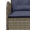 vidaXL Patio Sofa Gray Poly Rattan, Powder-Coated Steel L-Shaped, 5-seater