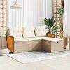 vidaXL Garden Sofa Set Beige, Cream White