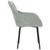 vidaXL Dining Chair Set of 2 Light Grey Velvet, Metal, Plywood
