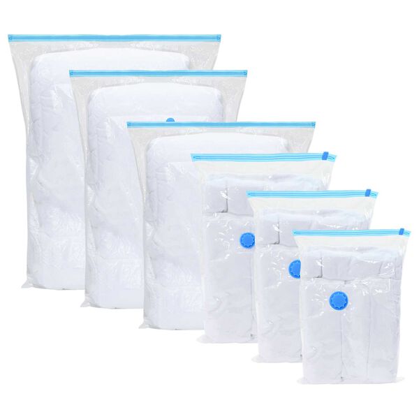 vidaXL Storage Bags 50 pcs Transparent and Blue 27.56 x 19.69 in