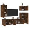 vidaXL TV Wall Unit Smoked Oak Engineered Wood TV Wall Unit Rectangular