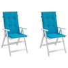 vidaXL Highback Chair Cushion Set of 2 Blue 100% polyester Large