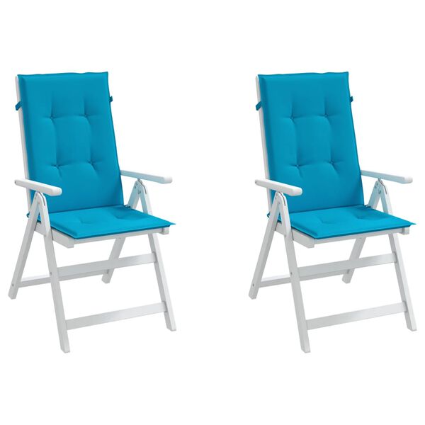 vidaXL Highback Chair Cushion Set of 2 Blue 100% polyester Large