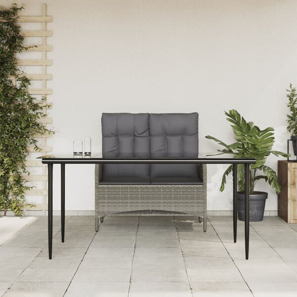 vidaXL Garden Dining Set Grey, Black, Dark grey
