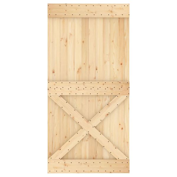 vidaXL Sliding Door with Hardware Set 39.4x82.7" Solid Wood Pine