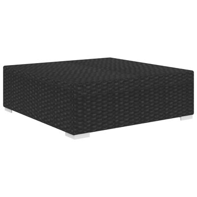 vidaXL Sectional Footrest with Cushion Poly Rattan Black