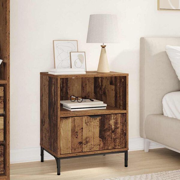 vidaXL Bedside Table Old wood 49 x 36 x 61 cm Engineered wood