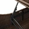 vidaXL Folding Sun Lounger with Cushion and Storage Brown Poly Rattan