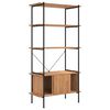 vidaXL Shelving Unit With Cabinet Light brown and black