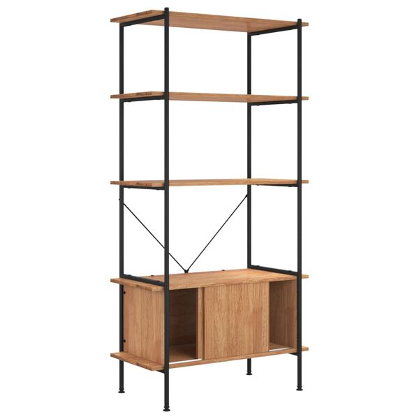 vidaXL Shelving Unit With Cabinet Light brown and black