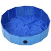 vidaXL Dog Swimming Pool Blue PVC 31.5 x 7.9 in Foldable