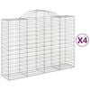 vidaXL Gabion Basket Set of 4 Silver Galvanized iron Large Tough